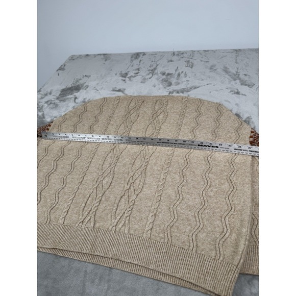 Palila 3D Cable Knit Sweater Womens Medium Beige Brown Coogi Style Chunky Heavy - Picture 7 of 7
